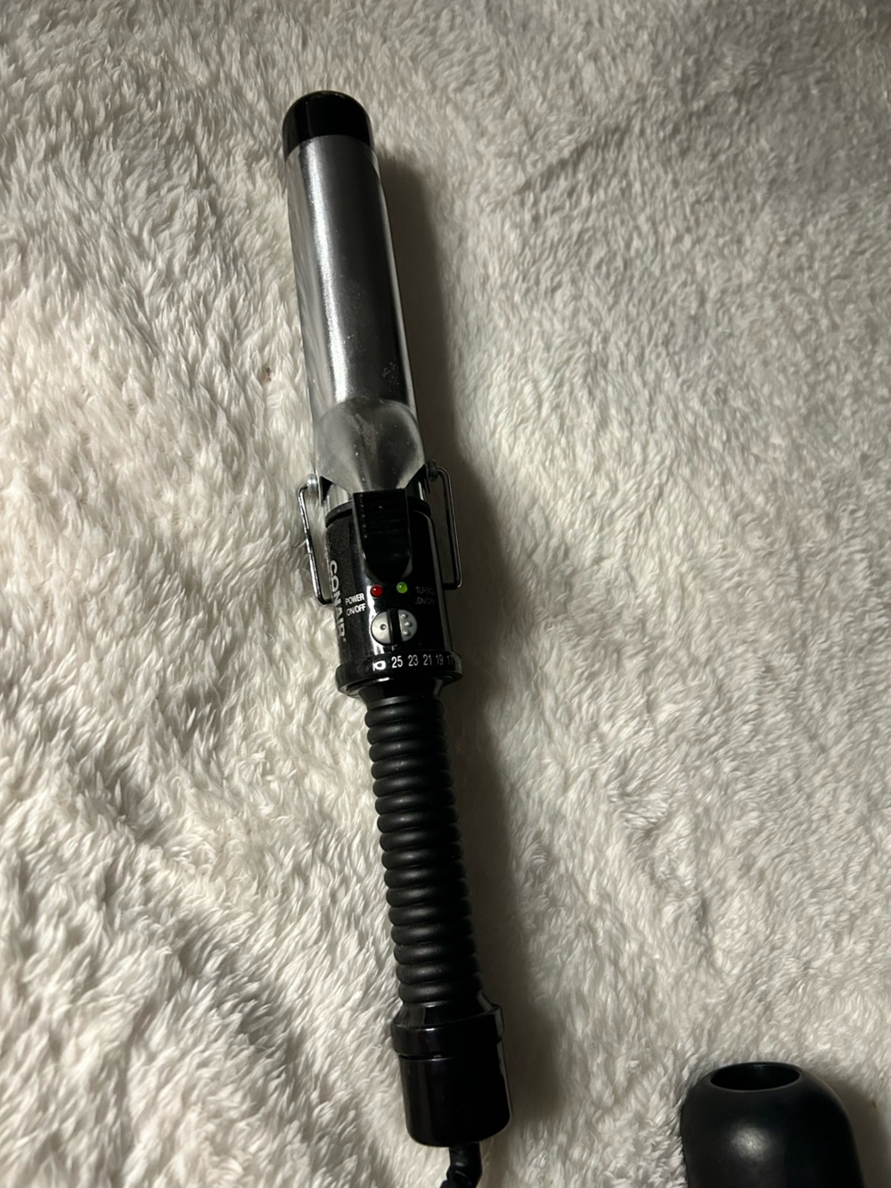 Silver and Black Ceramic Curling Iron - Women Hair Tools